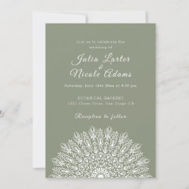 Soft Feather Dry Pampas Grass Mandala Wedding Einladung