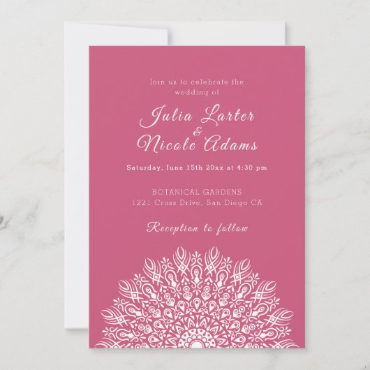 Soft Feather Dry Pampas Grass Mandala Wedding Einladung (Vorderseite)