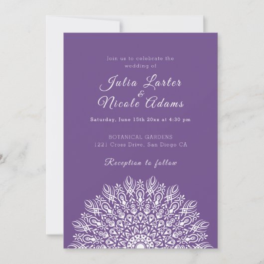 Soft Feather Dry Pampas Grass Mandala Wedding Einladung (Vorderseite)