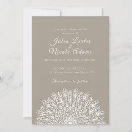 Soft Feather Dry Pampas Grass Mandala Wedding Einladung