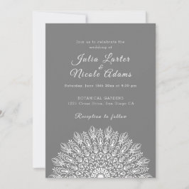 Soft Feather Dry Pampas Grass Mandala Wedding Einladung