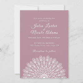 Soft Feather Dry Pampas Grass Mandala Wedding Einladung