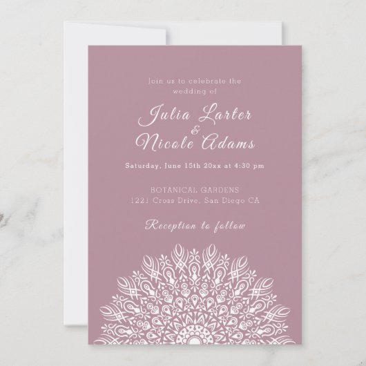 Soft Feather Dry Pampas Grass Mandala Wedding Einladung (Vorderseite)