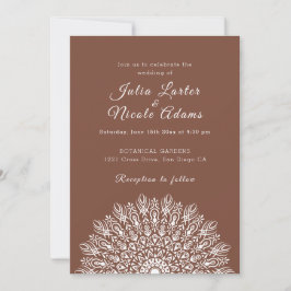 Soft Feather Dry Pampas Grass Mandala Wedding Einladung