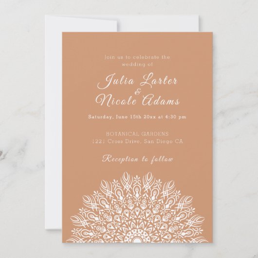 Soft Feather Dry Pampas Grass Mandala Wedding Einladung (Vorderseite)