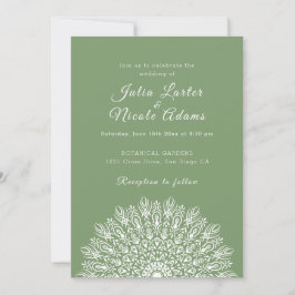 Soft Feather Dry Pampas Grass Mandala Wedding Einladung