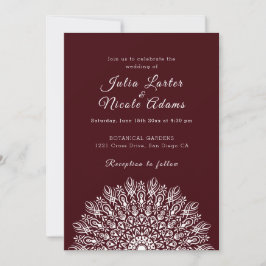 Soft Feather Dry Pampas Grass Mandala Wedding Einladung