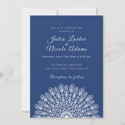 Soft Feather Dry Pampas Grass Mandala Wedding Einladung (Vorderseite)