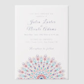 Soft Feather Dry Pampas Grass Mandala Wedding Pergament Einladungen (Vorderseite)