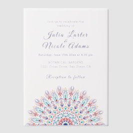 Soft Feather Dry Pampas Grass Mandala Wedding Pergament Einladungen