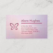 Soft Feminine Elegant Pink Gradient Purple Beauty Visitenkarte (Vorderseite)