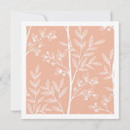 Soft Feminine Peach Floral Stripe Art Card Mitteilungskarte