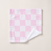 Soft Feminine Pink Gingham Checkered Girl Badhandtuch Set (Waschlappen)
