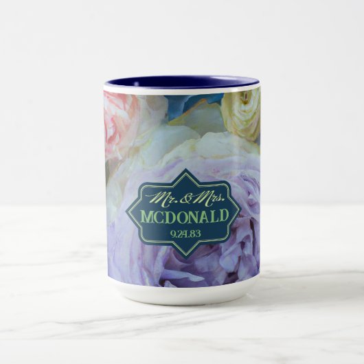 Soft & fett Multi-Blume personalisierte Mug Tasse (Zentrum)