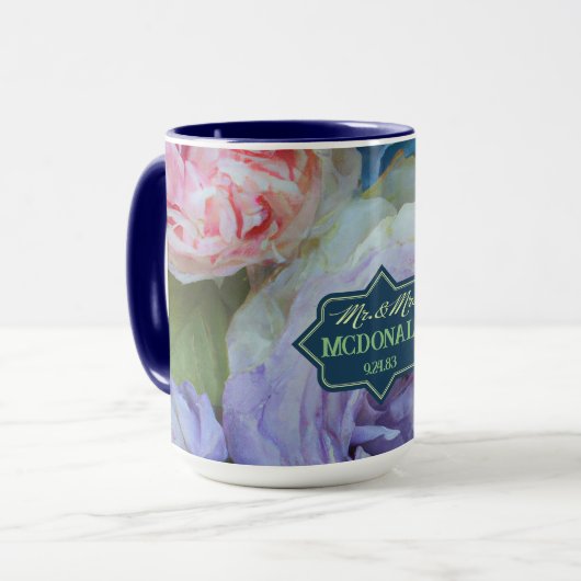 Soft & fett Multi-Blume personalisierte Mug Tasse (Vorderseite Links)