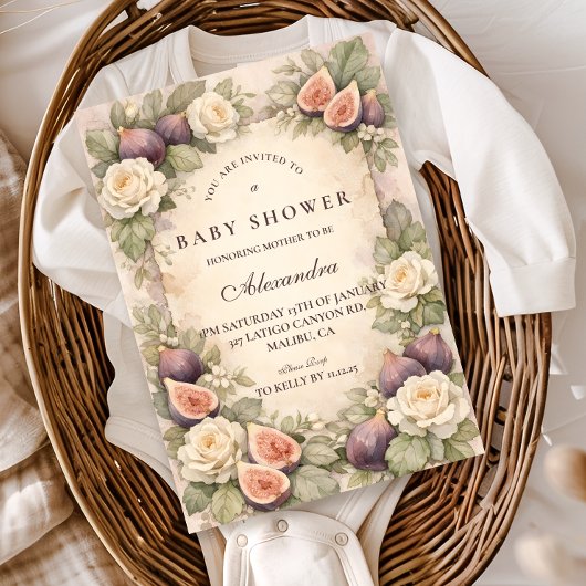 Soft Fig Garden Storybook Baby Shower Einladung