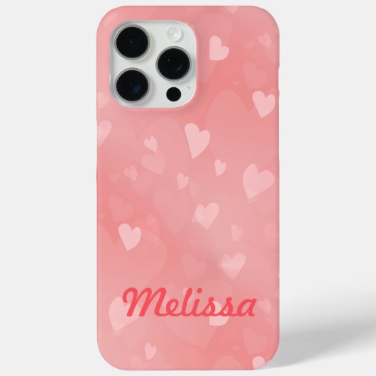 Soft Floating Pink Hearts Custom Case-Mate iPhone Hülle (Rückseite)