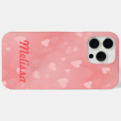 Soft Floating Pink Hearts Custom Case-Mate iPhone Hülle (Rückseite (Horizontal))