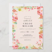 SOFT FLORAL Baby Dusche Einladung (Vorderseite)