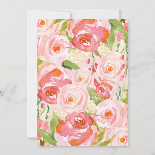 SOFT FLORAL Baby Dusche Einladung (Rückseite)