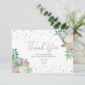 Soft Floral Baby Sprinkle Baby Dusche Vielen Dank Ankündigung (Stehend Vorderseite)