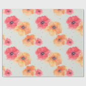 Soft Floral Blooms Wrapping Paper Eucalyptus Mist Geschenkpapier (Flach)