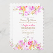 Soft Floral Come and Go Brautparty Einladung (Vorne/Hinten)