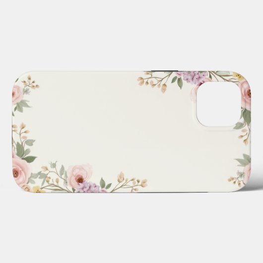 Soft Floral Elegance iPhone Case (Rückseite (Horizontal))