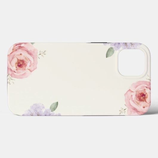 Soft Floral Elegance iPhone Case (Rückseite (Horizontal))