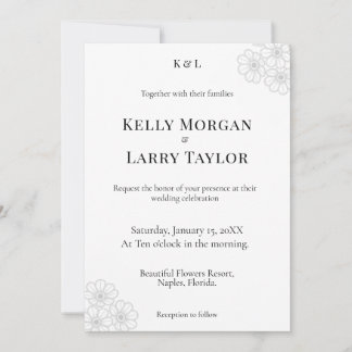 Soft Floral Elegance Minimalist Wedding Invitation Einladung