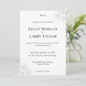 Soft Floral Elegance Minimalist Wedding Invitation Einladung (Stehend Vorderseite)