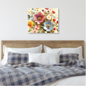 Soft Floral Elegante Leinwanddruck (Insitu (Schlafzimmer))