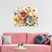 Soft Floral Elegante Leinwanddruck (Insitu (Wohnzimmer))