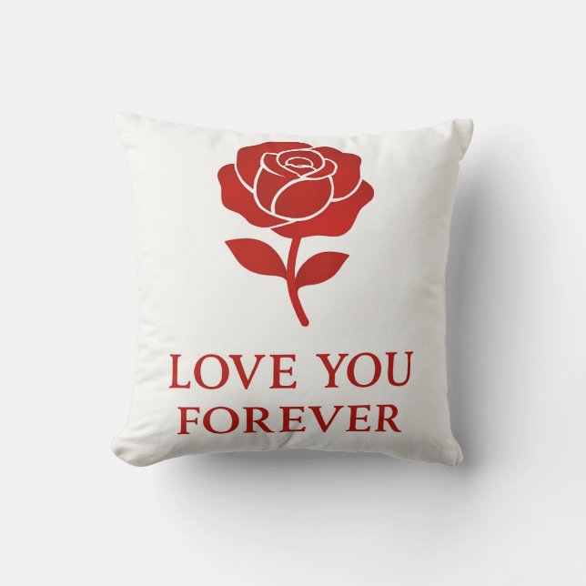 Soft Floral Forever Love Valentine Decorative Kissen (Vorderseite)