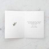 Soft Floral Gold Botanical Foliage Wedding Foto Dankeskarte (Innenseite)