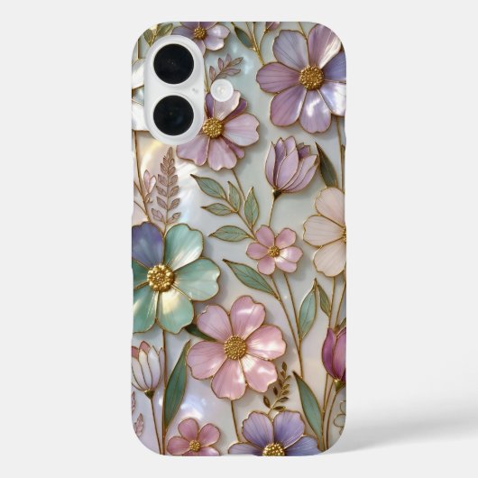 Soft Floral iPhone Case Pastel Flower Design (Rückseite)