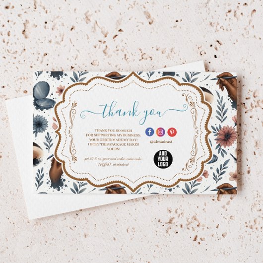 Soft Floral Lash Artist Beauty Studio Dankeskarte