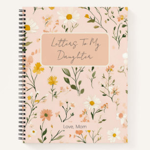 Soft Floral Letters to my Daughter Spiral Notebook Notizblock