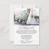 Soft Floral Photo Wedding Thank You Card Dankeskarte (Rückseite)