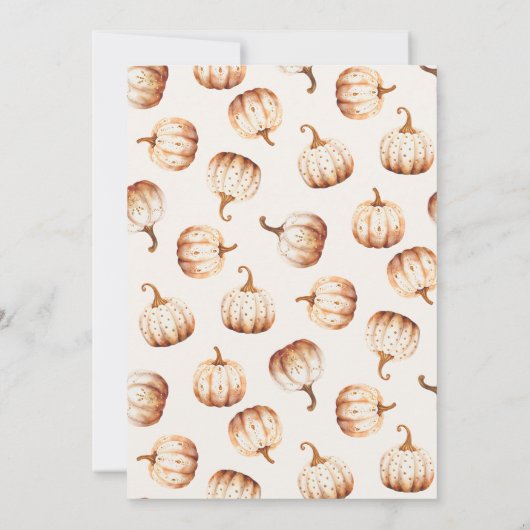 Soft Floral Pumpkin Baby Dusche Danke Karte (Rückseite)