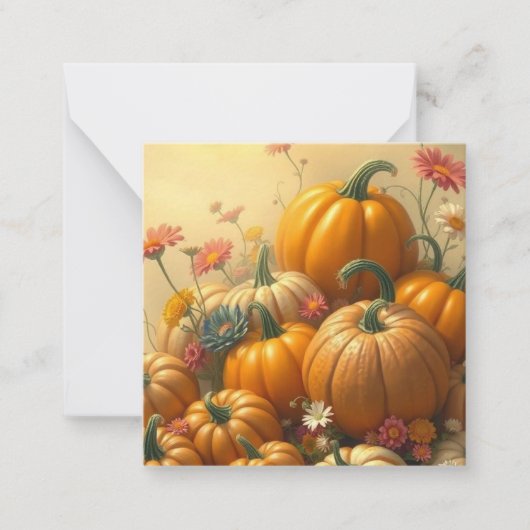 Soft Floral Pumpkins Mitteilungskarte (Vorderseite)