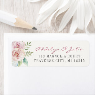 Soft Floral Romantic Wedding Rücksendeadresse