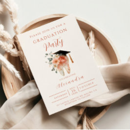 Soft Floral Tooth Graduation Party Einladung