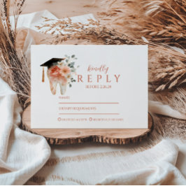 Soft Floral Tooth Graduation Party RSVP Karte