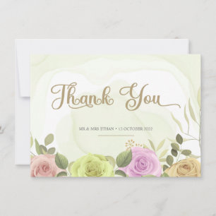 Soft Floral Wedding Einladung Thank You Card