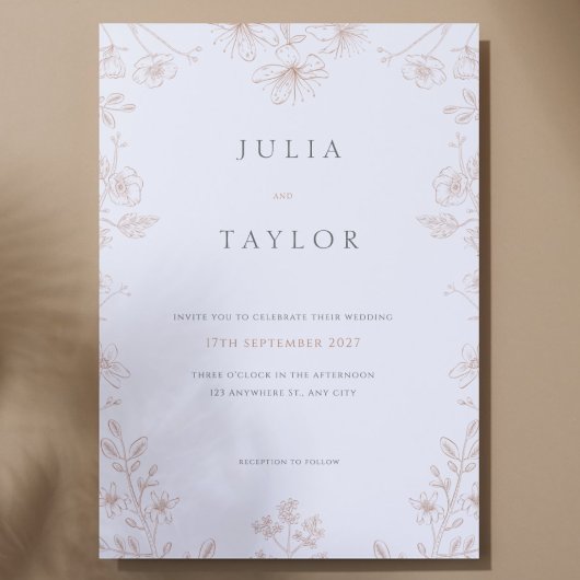 Soft Floral Wedding Invitation – Elegant Colorful Einladung