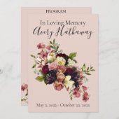 Soft Florals Custom Funerary Memorial Programm (Vorne/Hinten)