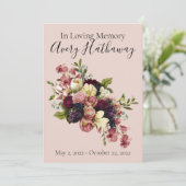 Soft Florals Custom Funerary Memorial Programm (Stehend Vorderseite)