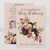 Soft Florals Custom Funerary Memorial Programm (Vorne/Hinten)