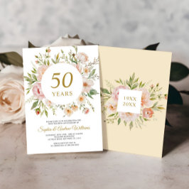 Soft Flowers 50th Anniversary Invitation Einladung